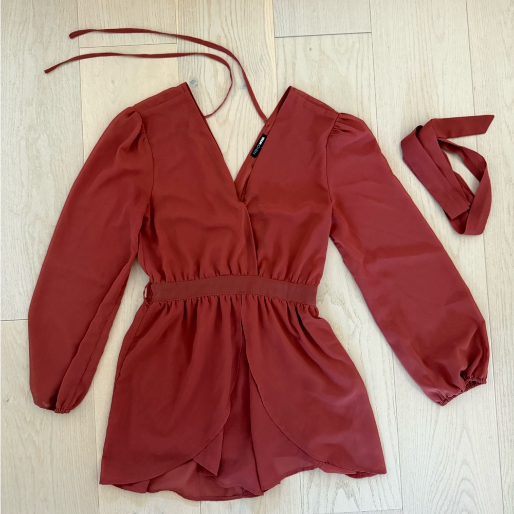 Fashion Nova Deep Red Jumpsuit